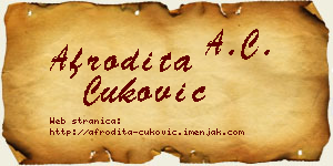 Afrodita Ćuković vizit kartica